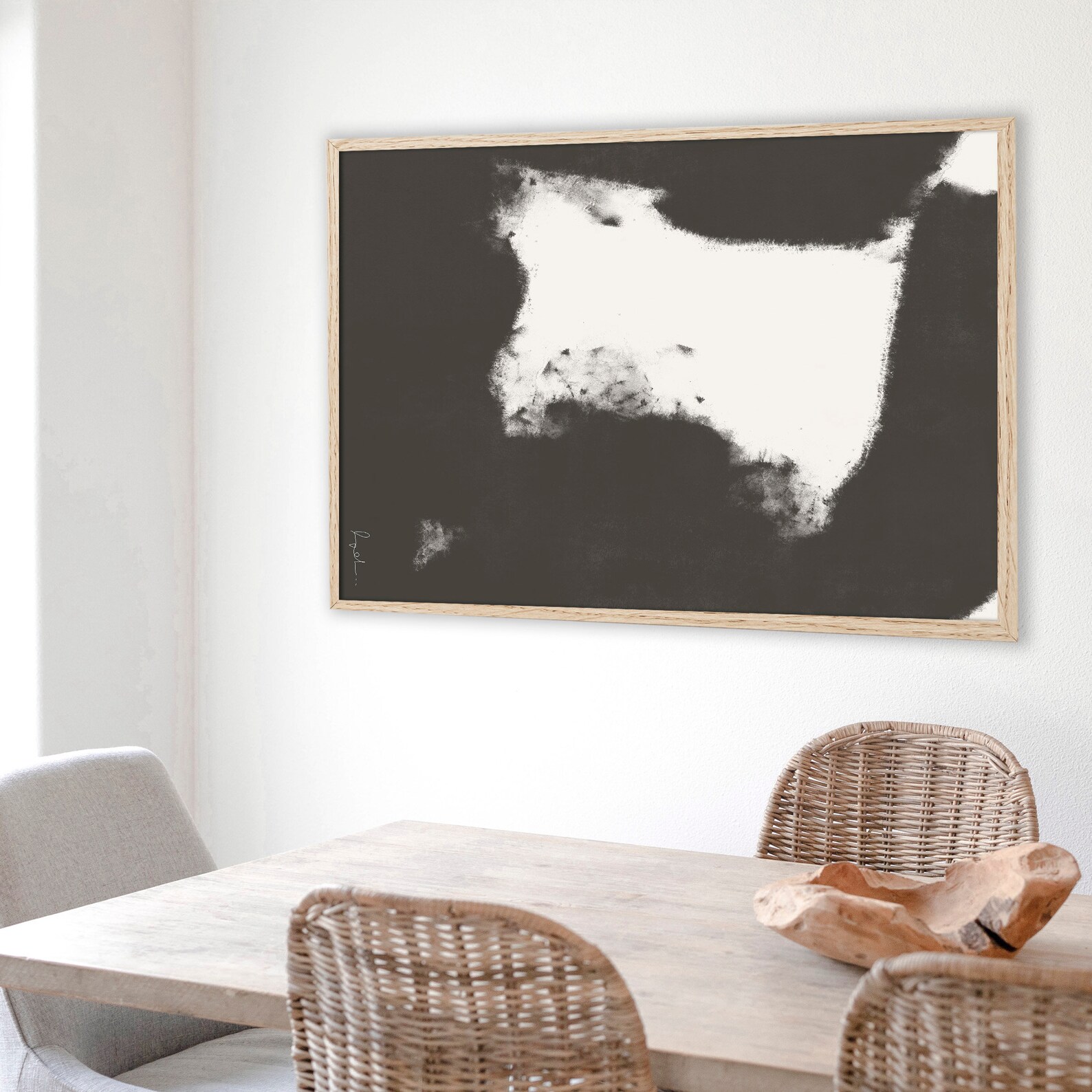 Black White Wall Art Minimalist Abstract Printable Large | Etsy