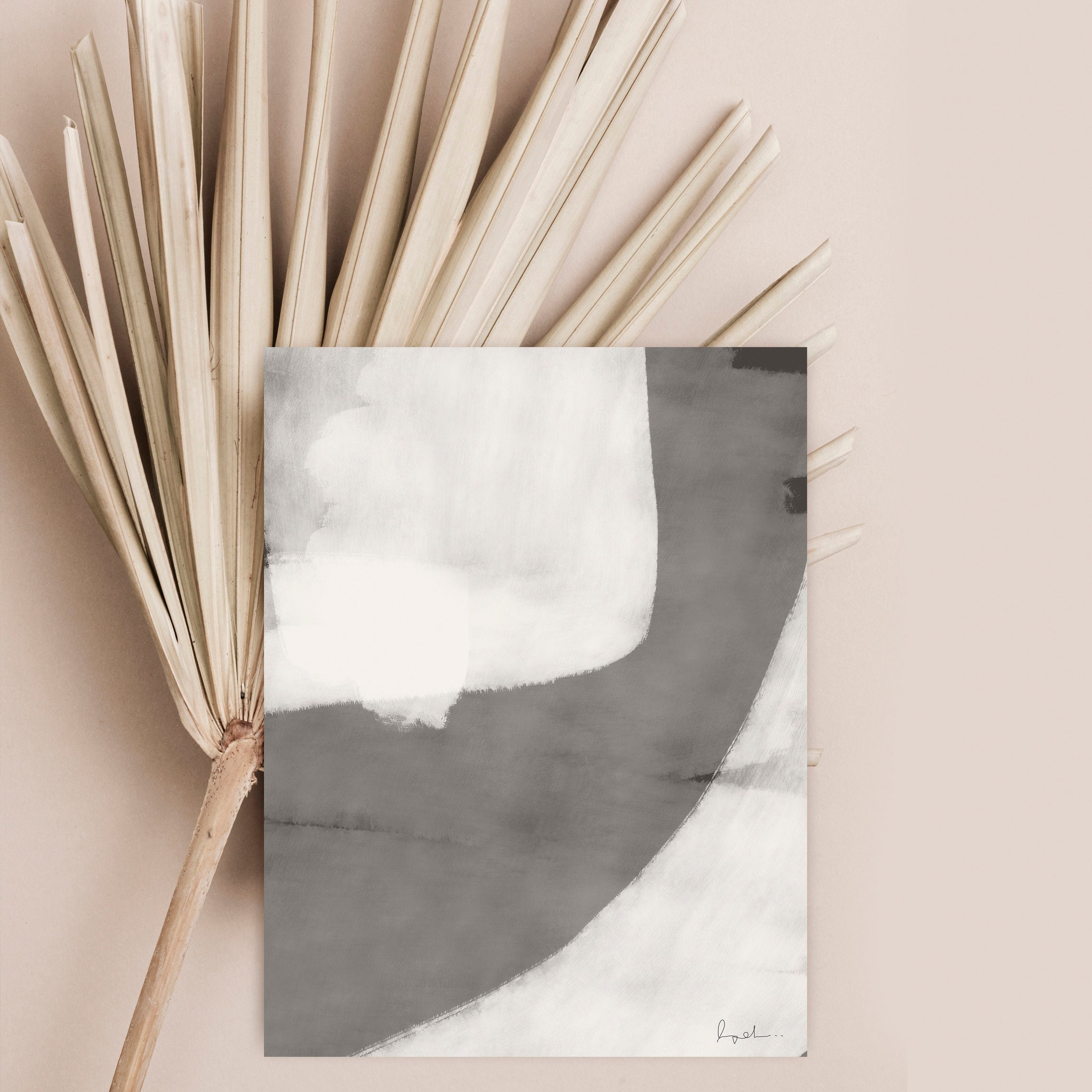 Gray Abstract Art Print Gray Wall Art Abstract Minimalist Etsy