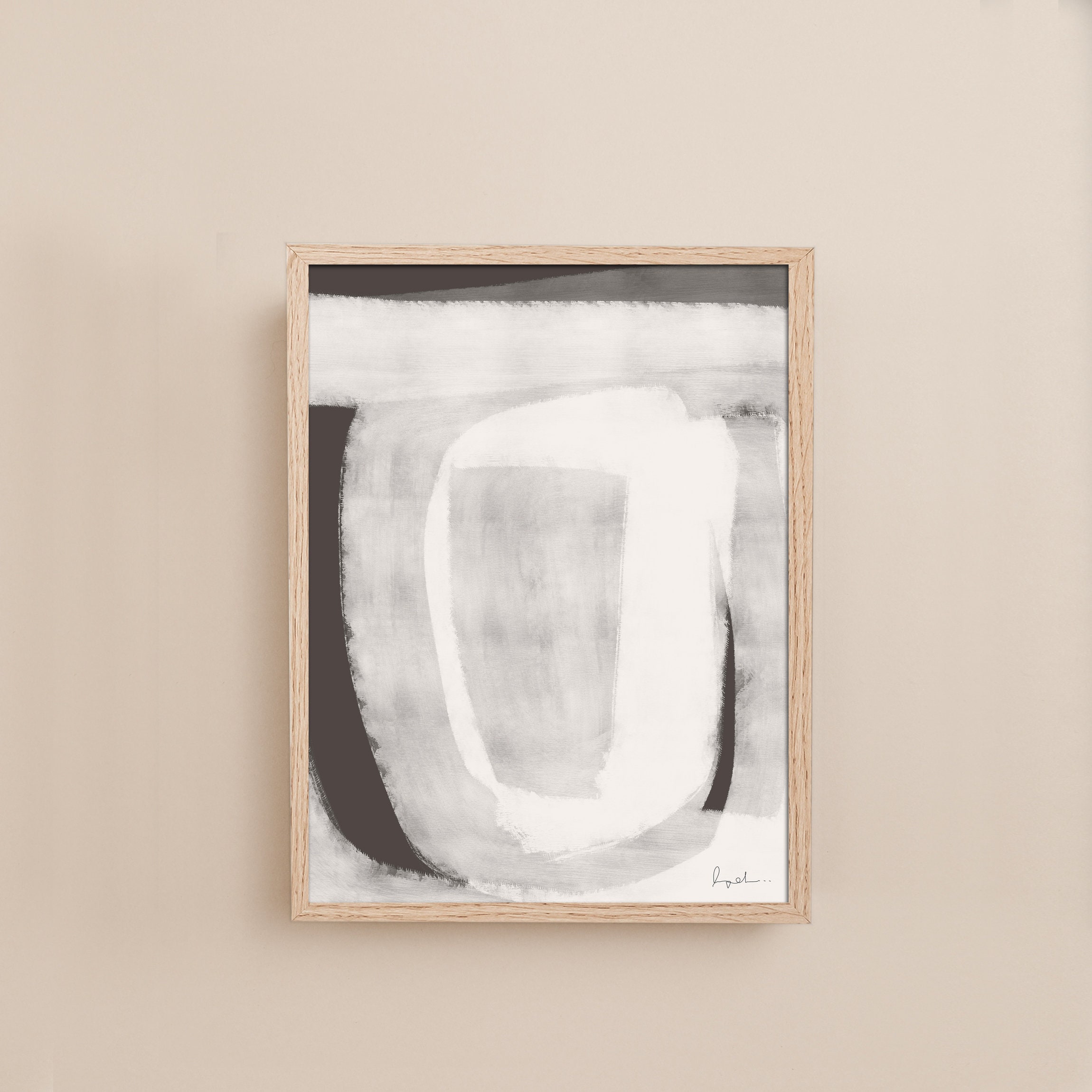 Black White Gray Print, Abstract Wall Art, Digital Print, Downloadable