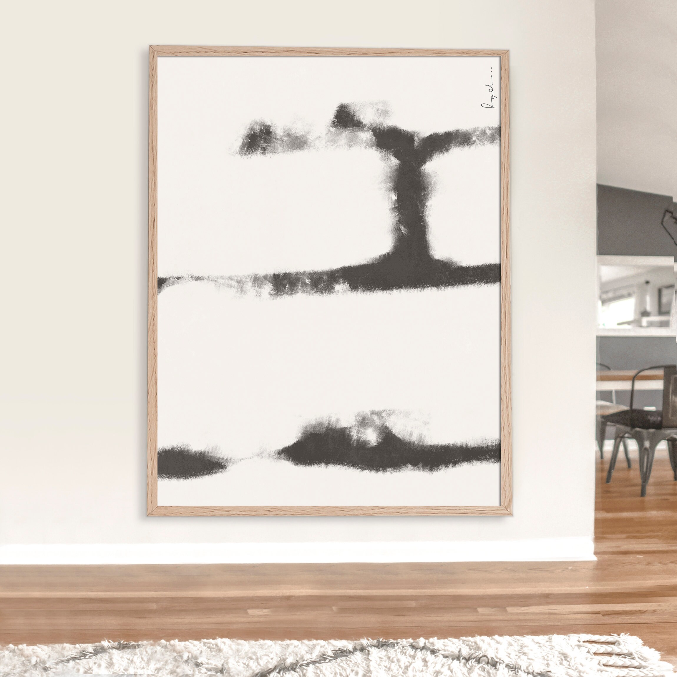 Minimalist Print Horizontal Wall Art Neutral Wall Art Etsy UK