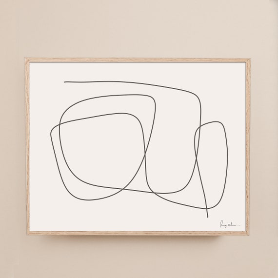 Minimalist Line Drawing Art Print Download Abstract Line | Etsy