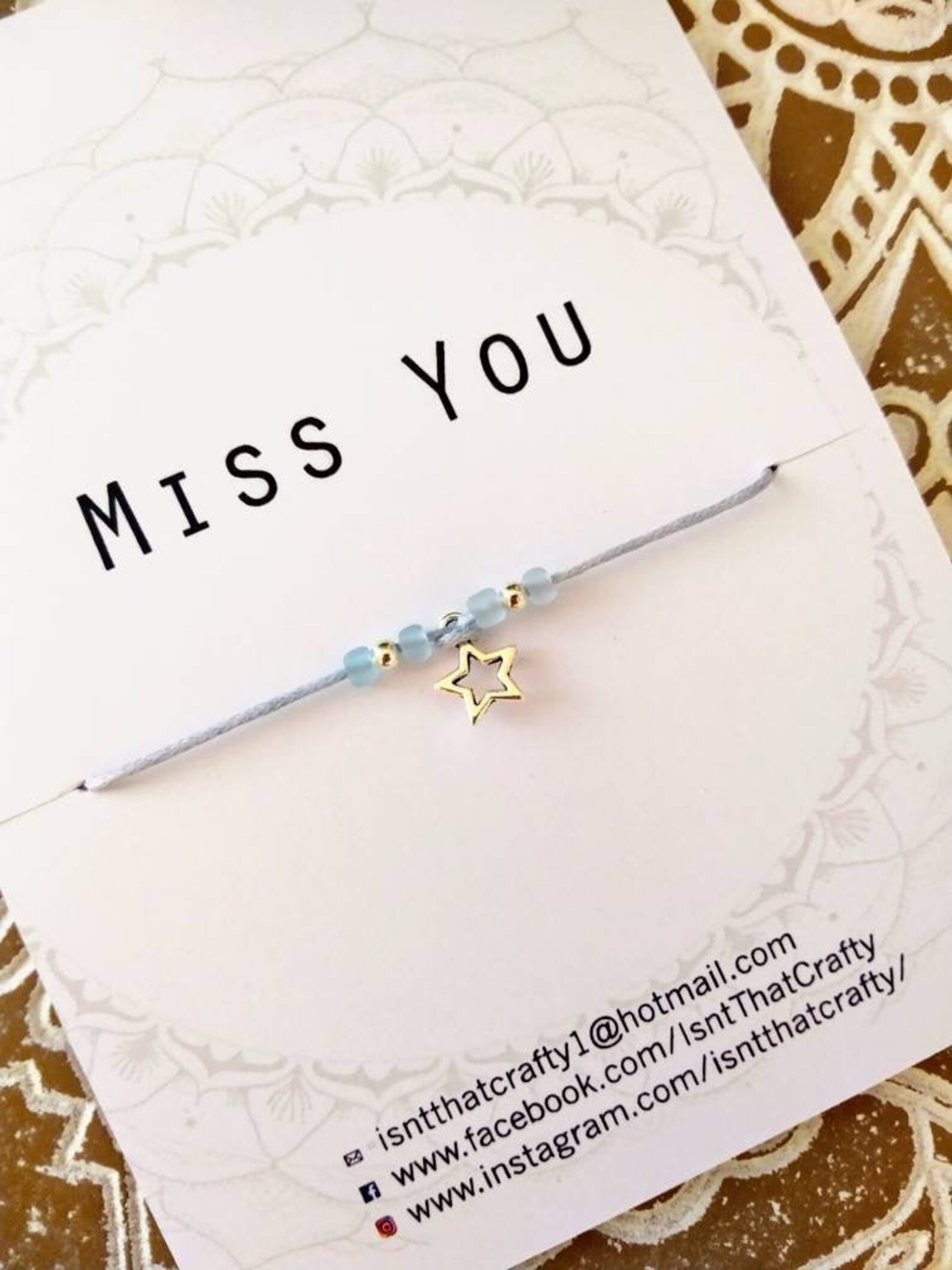 Miss You Silver Star Charm Bracelet Miss You Wish Etsy