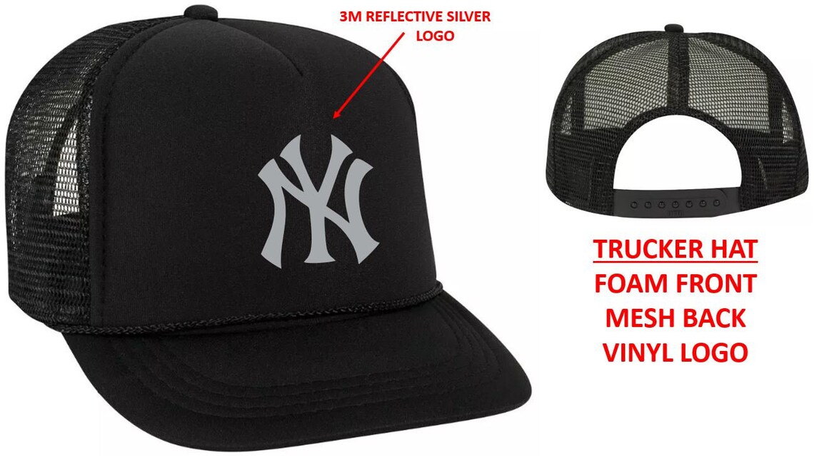 New York Yankees Trucker Hat Foam Front Mesh Back Snap Back Etsy