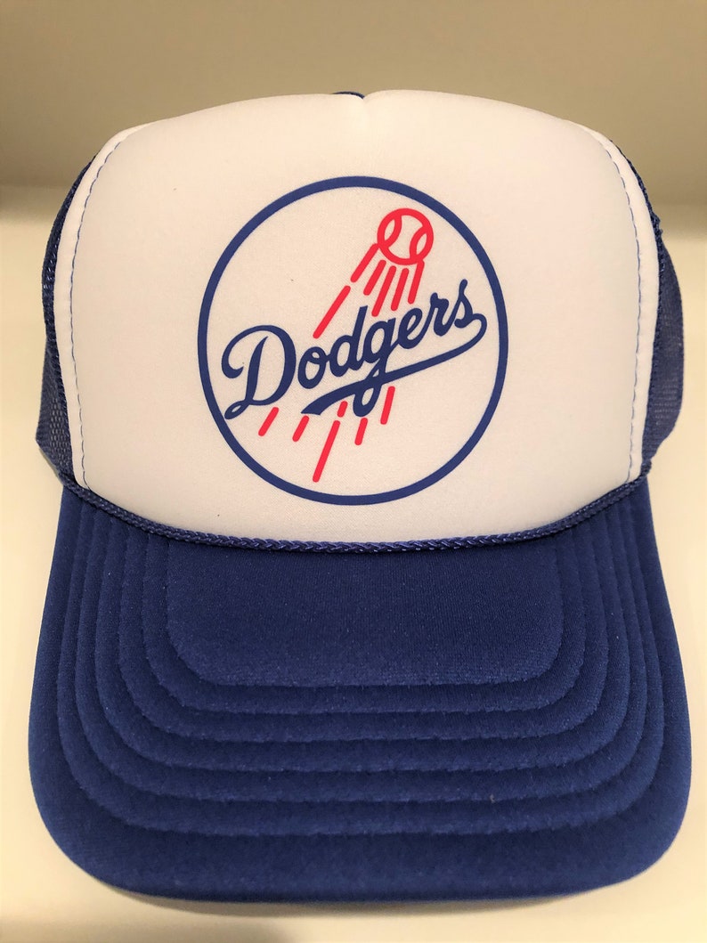 Los Angeles Dodgers Trucker Hat Foam Front Mesh Back Snap Etsy