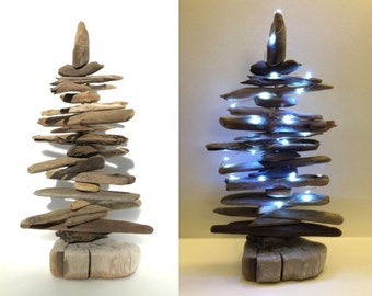 16”Driftwood tree-Pure Holidays decor-Natural wooden gift-from a beach-Cape cod -Nantucket home-Sun Sand Water-grey color-office warming