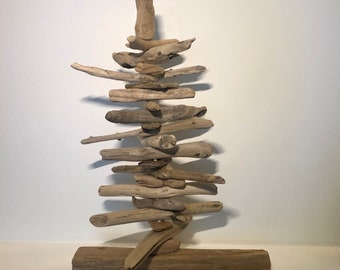 17&quot; Driftwood Wood Decor Tree - Ocean Style Gift - Nature jewelry holder Decoration - Housewarming Ornament-gift for mother him-office