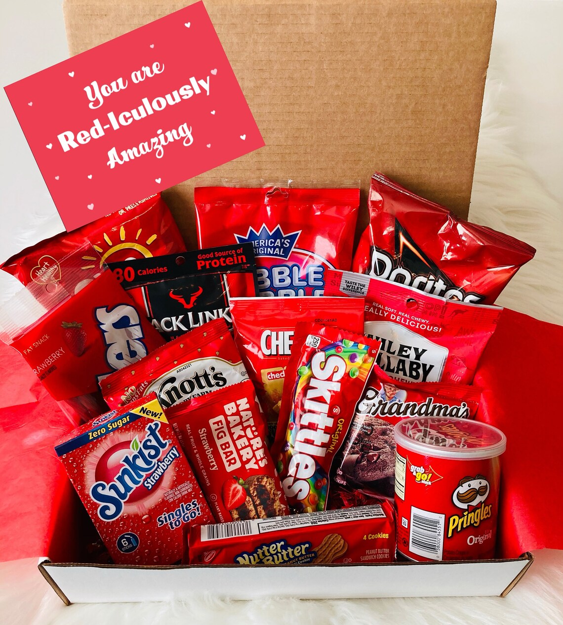 Red Care Package Care Package Thinking of You package Gift