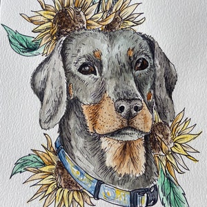 Watercolour pet portrait