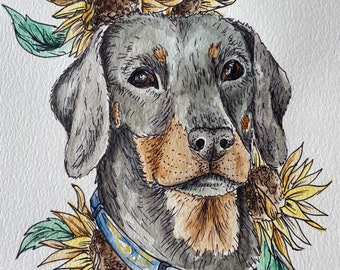 Watercolour pet portrait