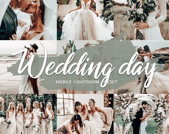 Wedding Day Mobile Lightroom Presets, Bride and Groom Filters, Professional Photo Editing, Instant Download, Adobe Lightroom Mobile