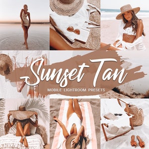 SUNSET TAN PRESETS - Beach Mobile Presets - Instagram Photo Filter - Blogger Mobile Preset - Instant Download - Lightroom Presets