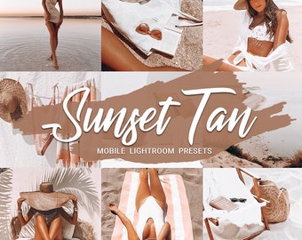 SUNSET TAN PRESETS - Beach Mobile Presets - Instagram Photo Filter - Blogger Mobile Preset - Instant Download - Lightroom Presets