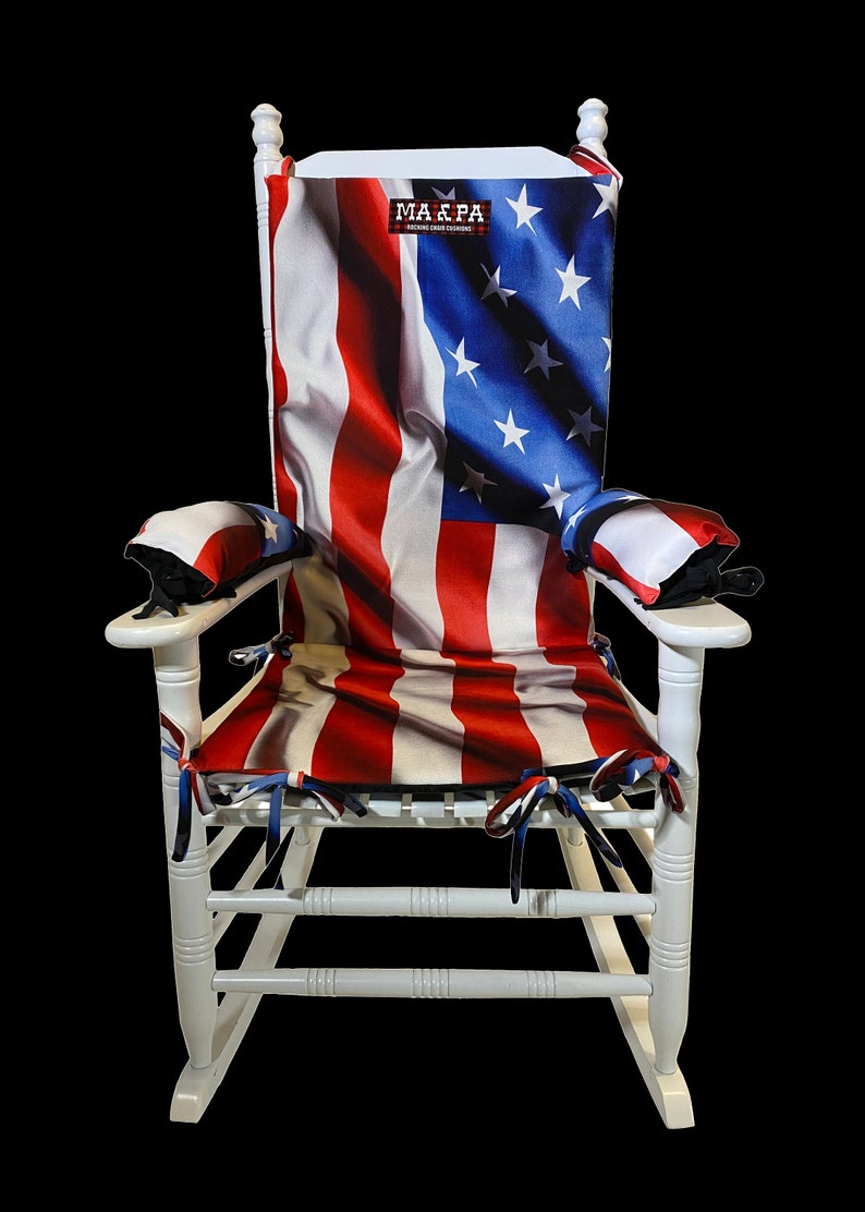 American Flag Rocking Chair and Adirondack Cushion or Pad Etsy