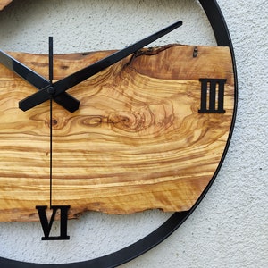 Minimalist Wall Clock Modern Wall Clock Silent Unique Wood 16 inch image 8