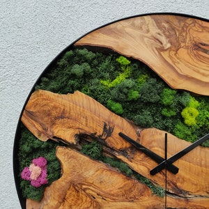 Made to Order Moss Wall Clock, Personalized gift, Wall Art, Custom Made Moss & Wood Wall Clock, Custom Wall Decor image 10