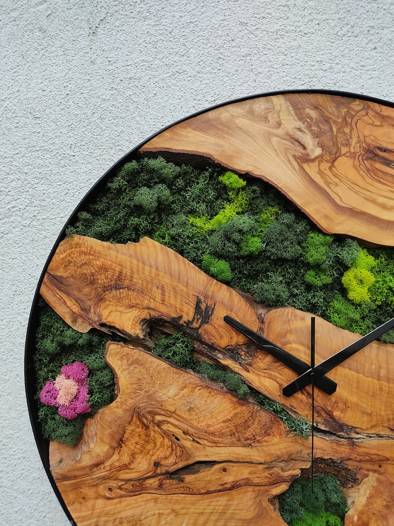 Made to Order Moss Wall Clock, Personalized gift, Wall Art, Custom Made Moss & Wood Wall Clock, Custom Wall Decor image 10