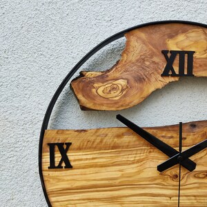 Minimalist Wall Clock Modern Wall Clock Silent Unique Wood 16 inch image 6