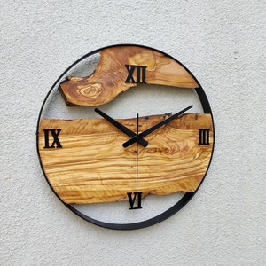 Minimalist Wall Clock Modern Wall Clock Silent Unique Wood 16 inch image 5