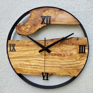 Minimalist Wall Clock Modern Wall Clock Silent Unique Wood 16 inch image 4