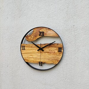 Minimalist Wall Clock Modern Wall Clock Silent Unique Wood 16 inch image 9