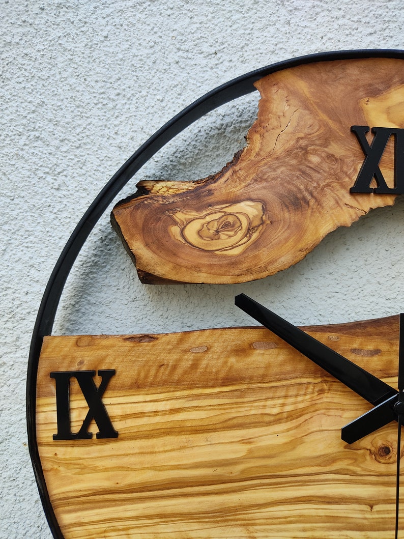 Minimalist Wall Clock Modern Wall Clock Silent Unique Wood 16 inch image 10