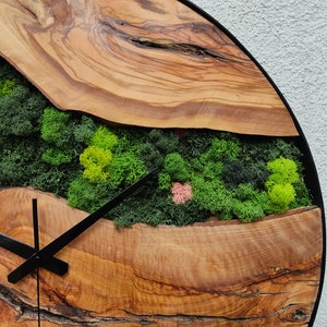 Made to Order Moss Wall Clock, Personalized gift, Wall Art, Custom Made Moss & Wood Wall Clock, Custom Wall Decor image 6