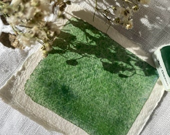 Handmade watercolor grass green