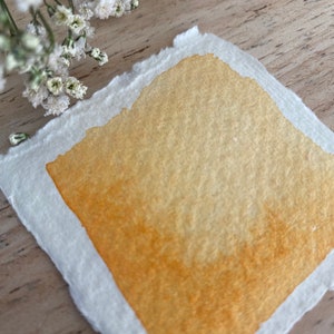 Handmade Orange Amber Watercolor Painting Gift