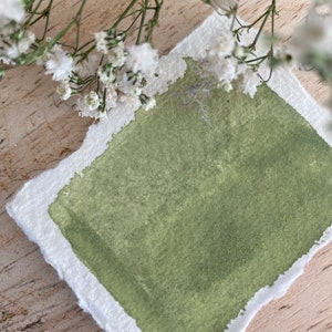 Handgemachtes Aquarell "Mandelgrün", Honigfarbe in Künstlerqualität, ideal für die Kreation