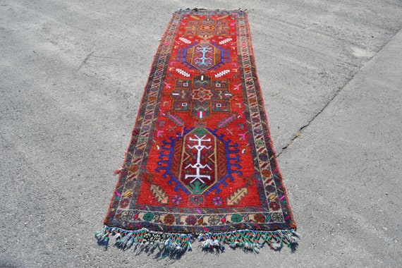 Runner Rug long 3.1x11.3 ft,vintage turkish rug,hand woven rug,persian runner,large area rug,large vintage rug,kilim runner,rug runner