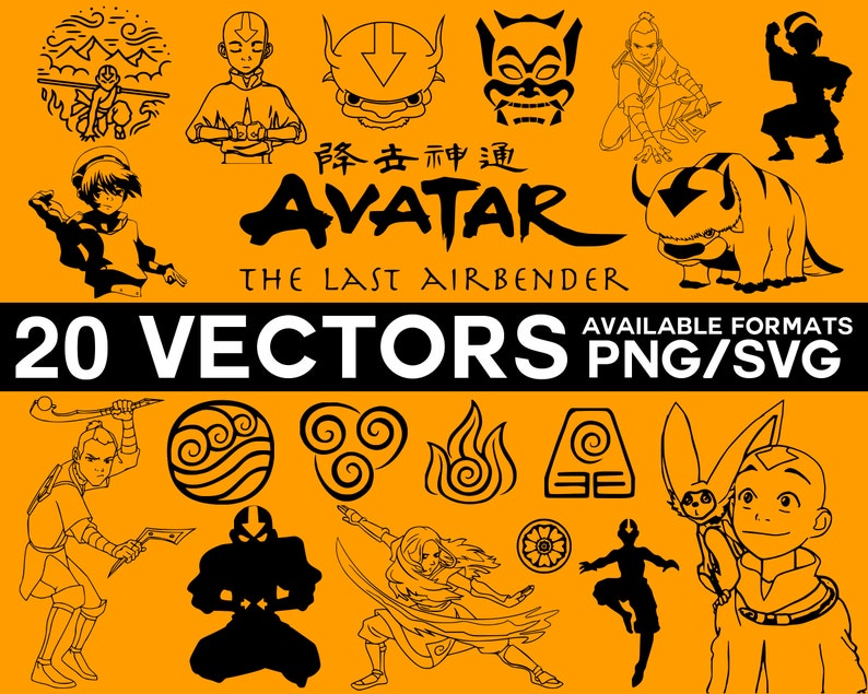 Download Avatar The Last Air Bender Vector Pack Avatar Silhouette ...