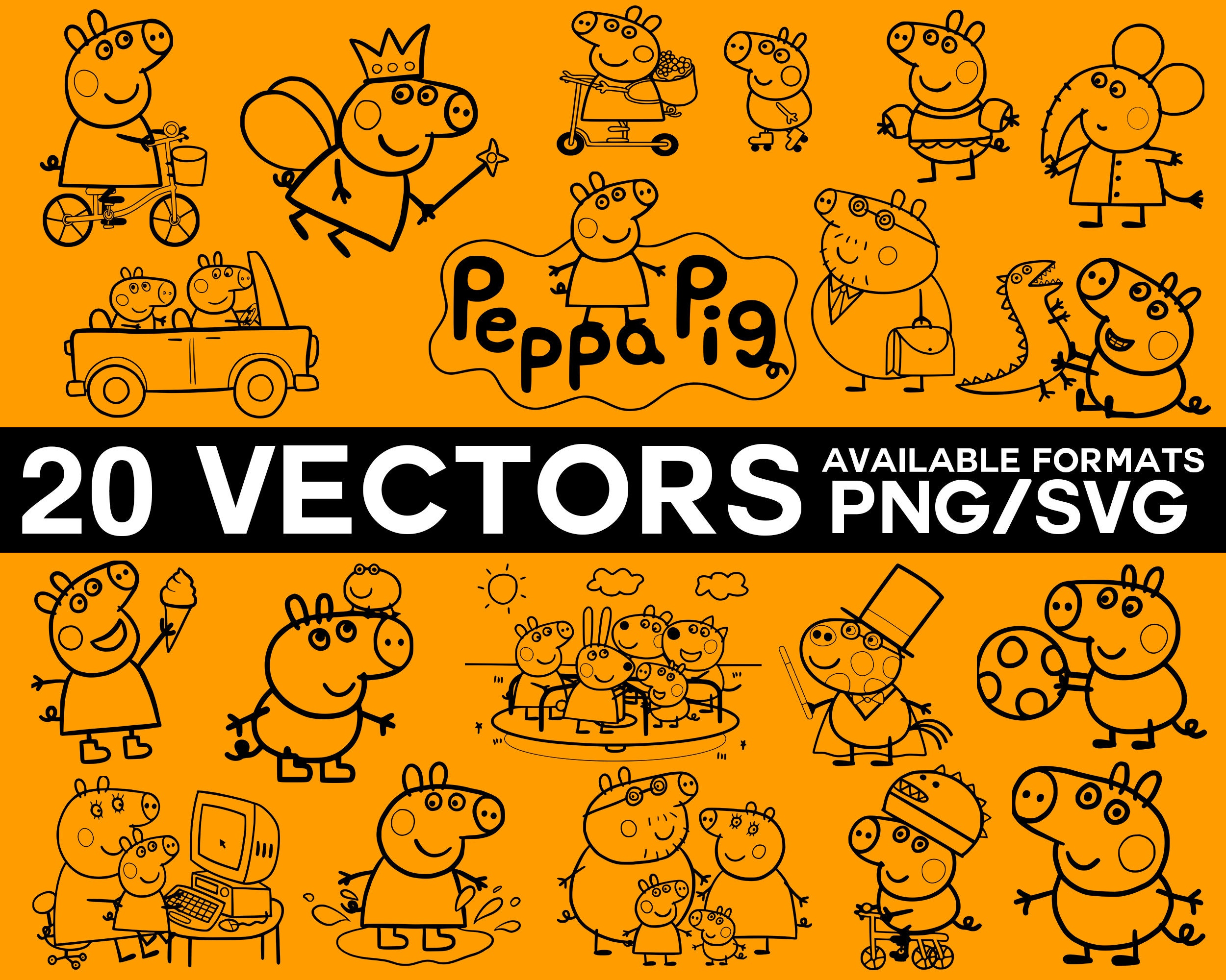 Peppa Pig Vector Pack Peppa Pig SVG Peppa Pig PNG Peppa Pig | Etsy