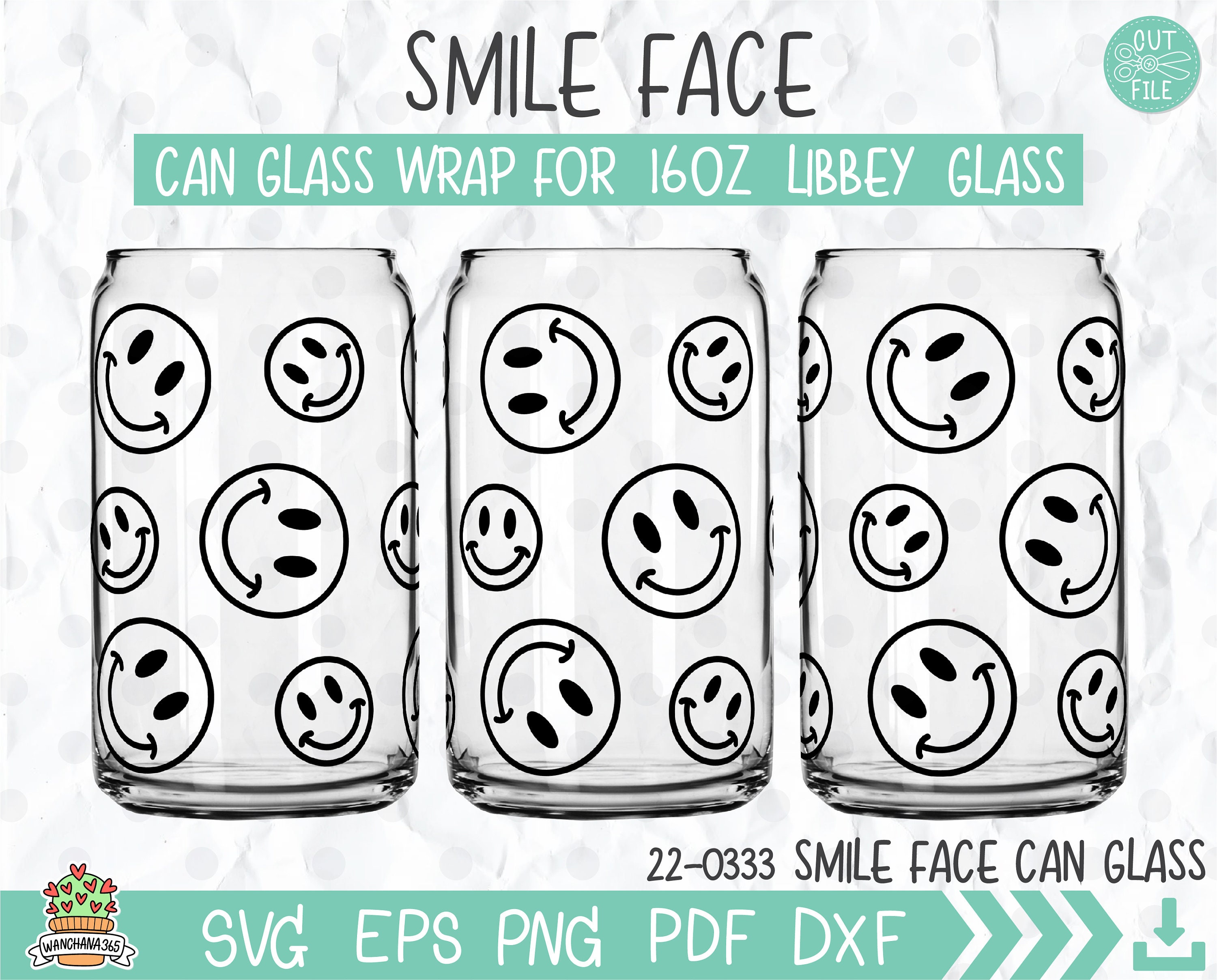 Happy Face SVG Cold Cup 24oz Wrap Graphic by Lemon Chili · Creative Fabrica