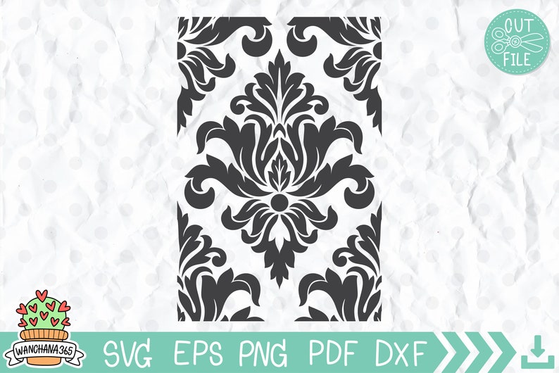 Damask for Wall Stencil Vector Instant Download Cut Files SVG Etsy