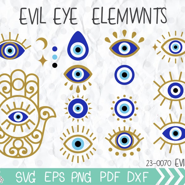 Evil Eye SVG Bundle: Turkish Eye, Hamsa Hand (Digital Files)