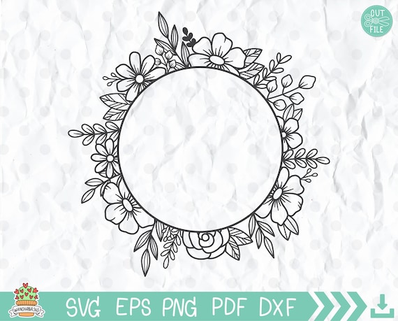 Floral frame Round  Floral frame Roses Round – Cutsunsvg