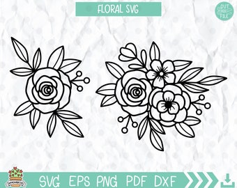 Flower Svg Flower SVG, Floral Svg, Flower Svg Cut Files, Wedding, Border, Peony Svg, Flower Corner, Svg Files For Cricut And Silhouette