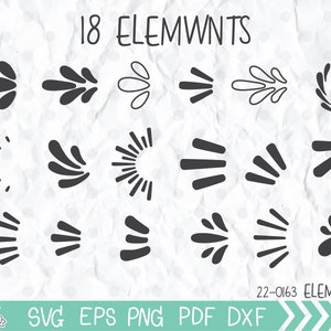 Design Element svg Bundle, Accent svg, Flourish svg, Ornements svg, Doodle svg, fichiers svg pour Cricut et SIlhouette