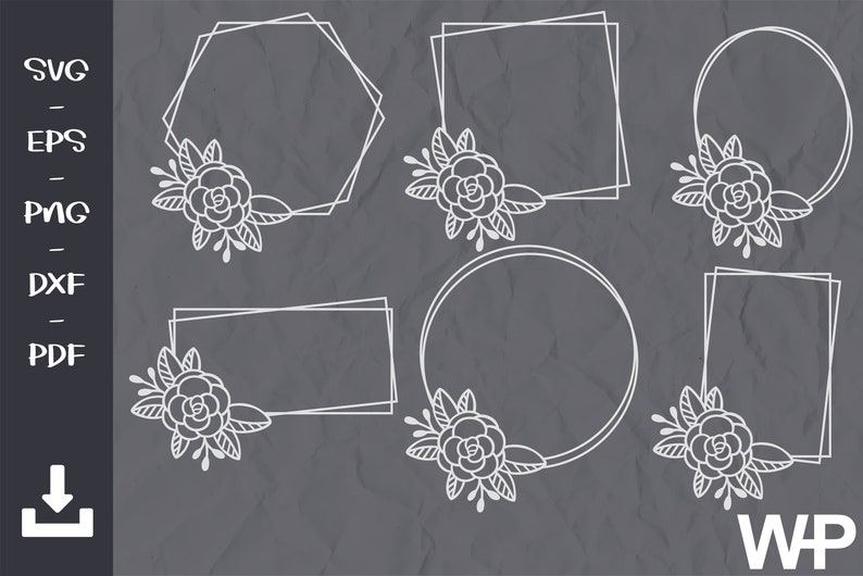 Download FLORAL FRAMES svg Hexagon Frame SVG Floral Frame cut File ...