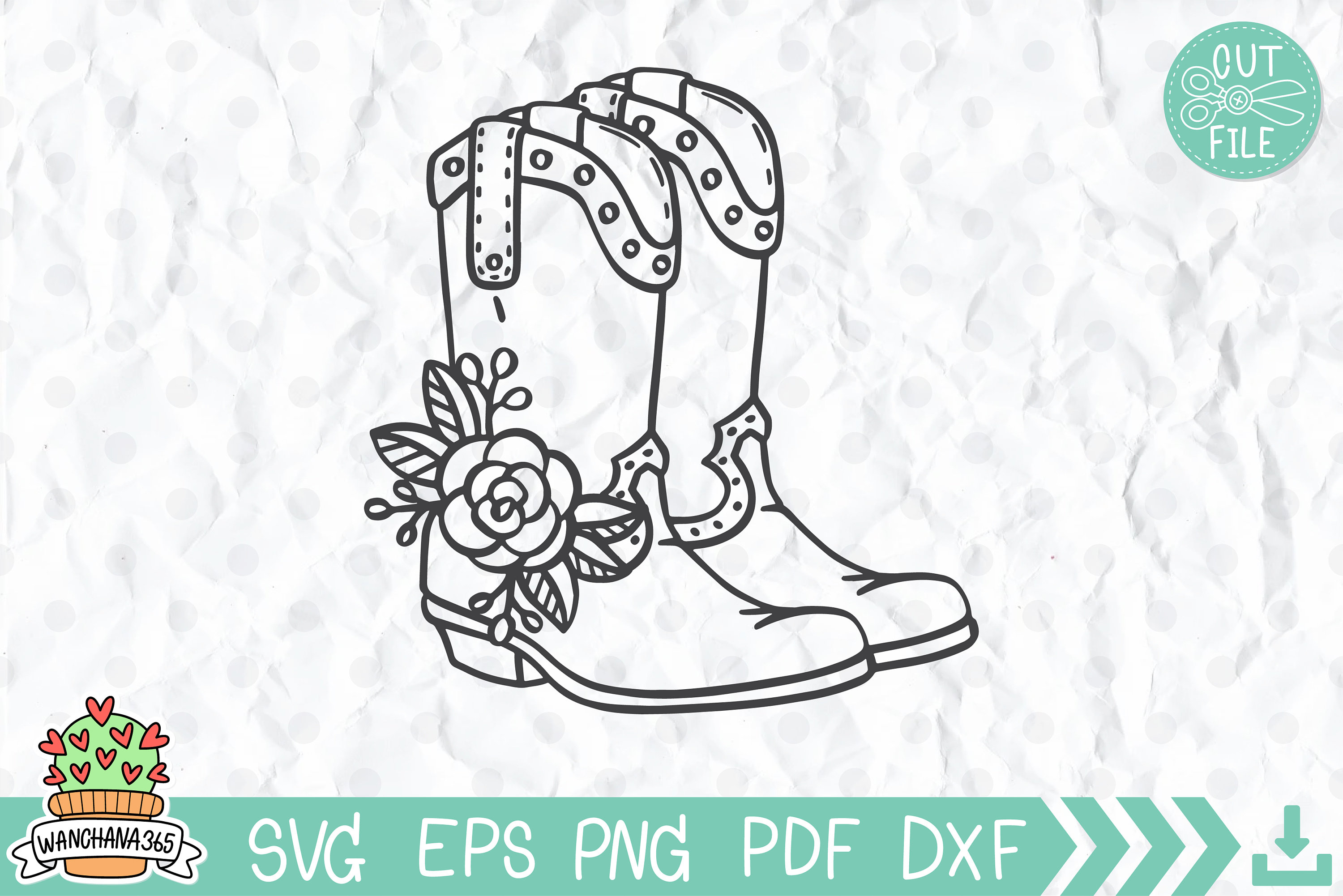 Cowboy Boots SVG Cowboy Boots With Flowers SVG Boots - Etsy