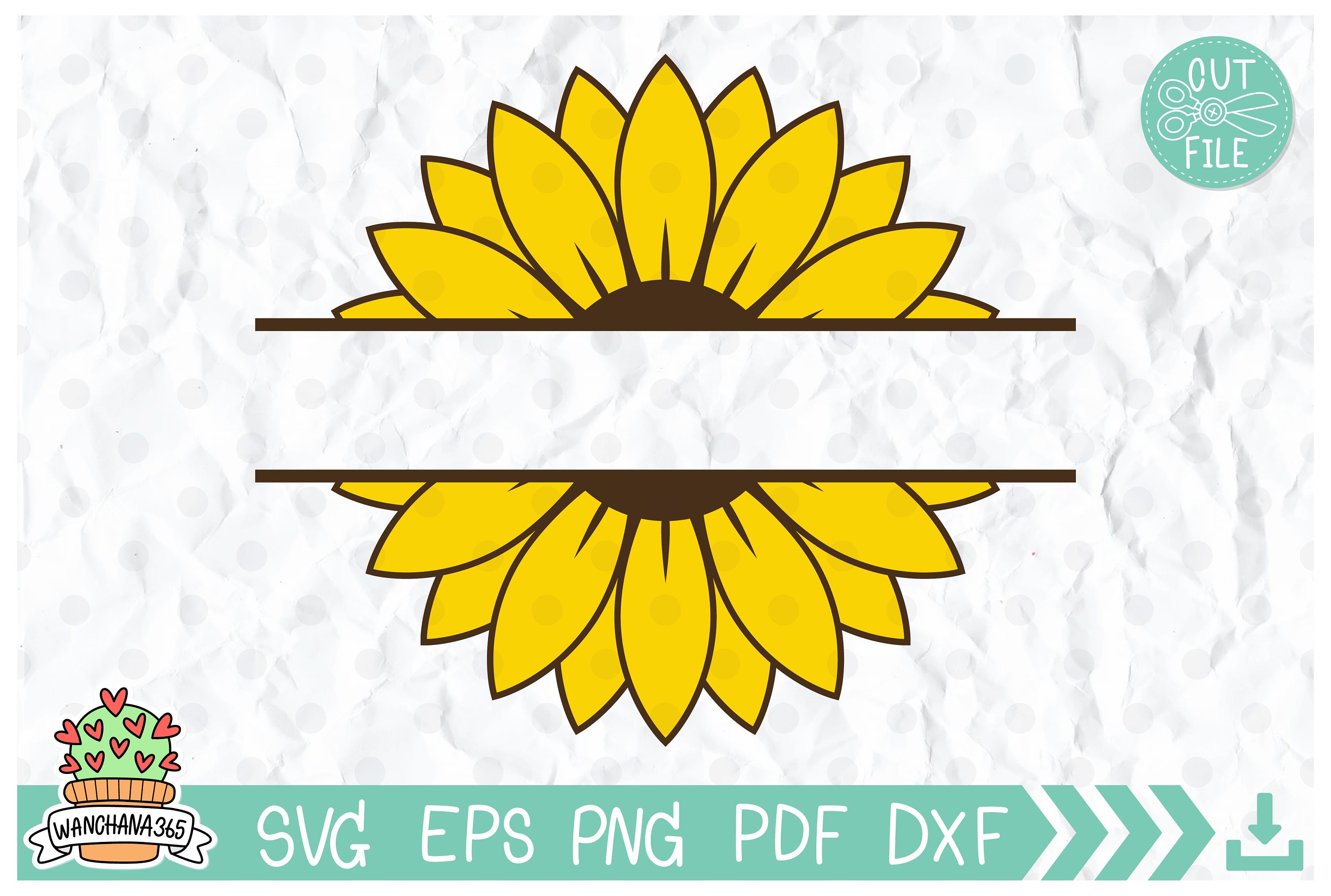 Sunflower Split Monogram Sunflower monogram svg files for | Etsy