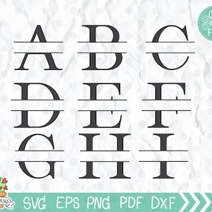Split Letters A-Z SVG, Split Monogram Svg, Split Letters Wedding Svg ...