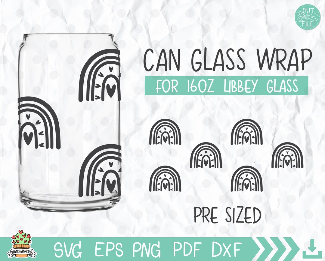 Rainbow Can Glass Wrap SVG: 16oz Libbey Glass (digital Download) - Etsy