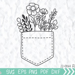 Fleur SVG, Fleur sauvage SVG, Poche de fleurs sauvages SVG, Fichier SVG de fleurs sauvages dessiné à la main pour Cricut, Dessin de fleurs sauvages svg Batanical Svg Cut fichier