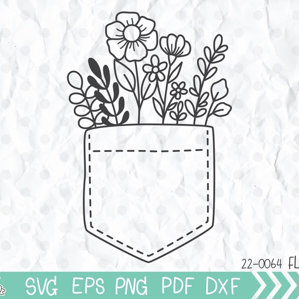 Blumen-Svg, Wildblumen-Svg, Wildblumen-Tasche SVG, handgezeichnete Wildblumen-Svg-Datei für Cricut, wilde Blume-Zeichnung-Svg-Batanical-Svg-Schnitt-Datei
