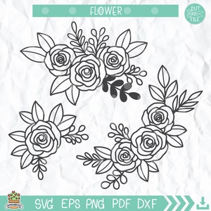Flower svg, floral arrangement svg, floral svg, Wedding, floral border svg,  bouquet svg, flower border svg Files For Cricut And Silhouette