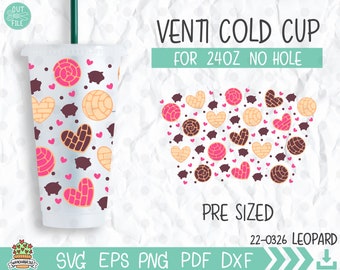 Cafecito Y Chisme Cup Wrap: Pan Dulce Concha Archivos SVG (Descarga Digital)