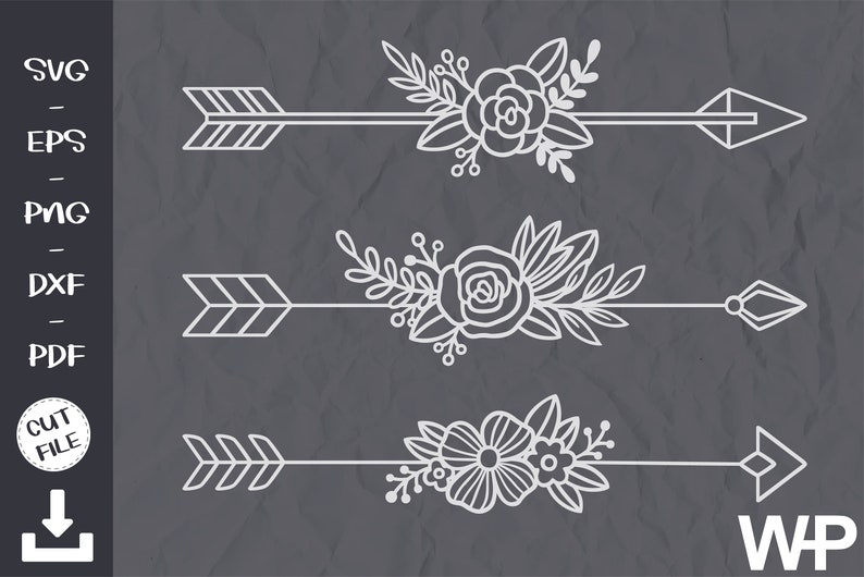 Download Floral Arrows svg Boho svg Arrow SVG Floral wreath svg | Etsy