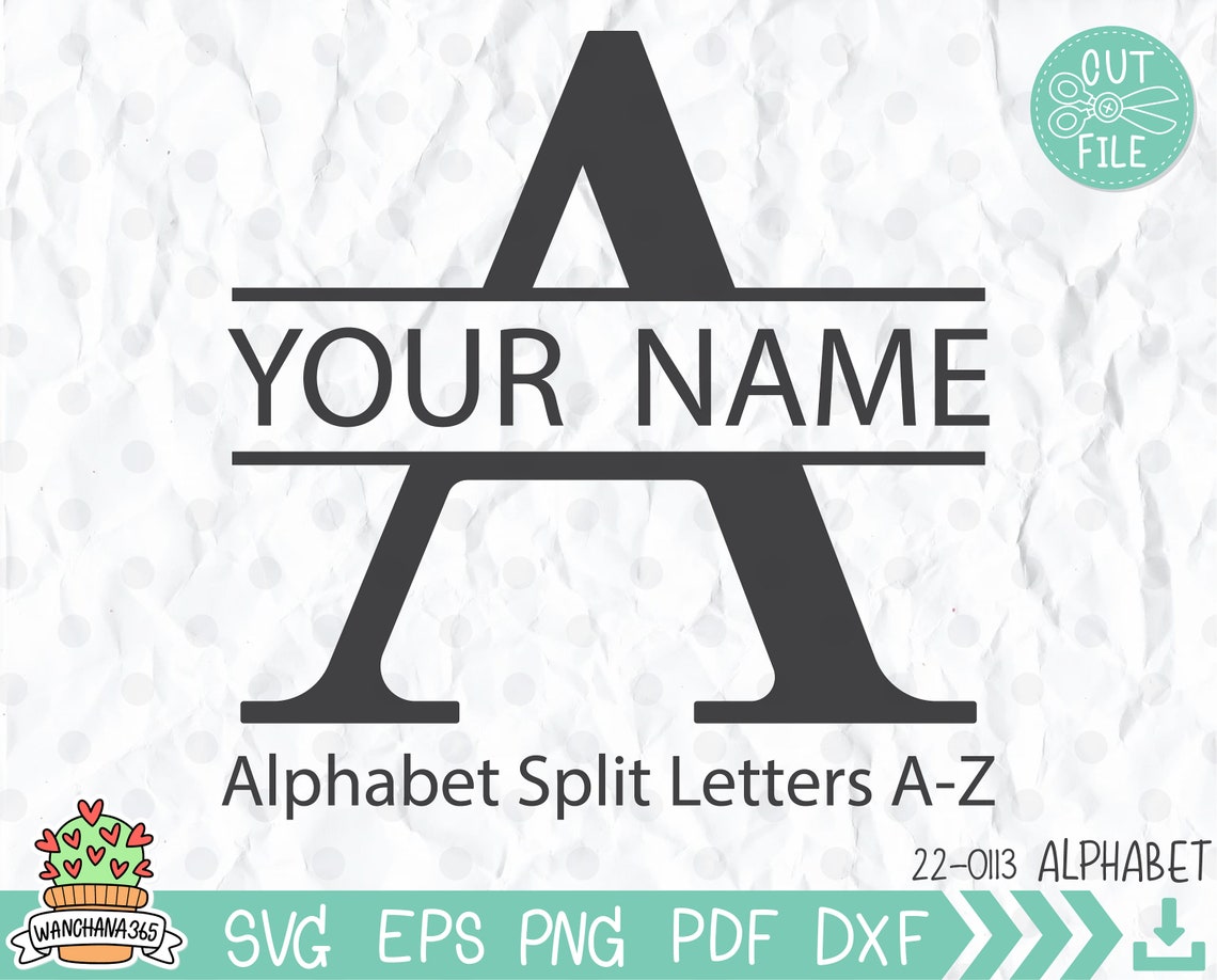 Split Letters A-Z SVG Split Monogram Svg Split Letters - Etsy