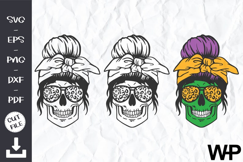 Download Skull with glasses svg Halloween Mom Skull Digital | Etsy